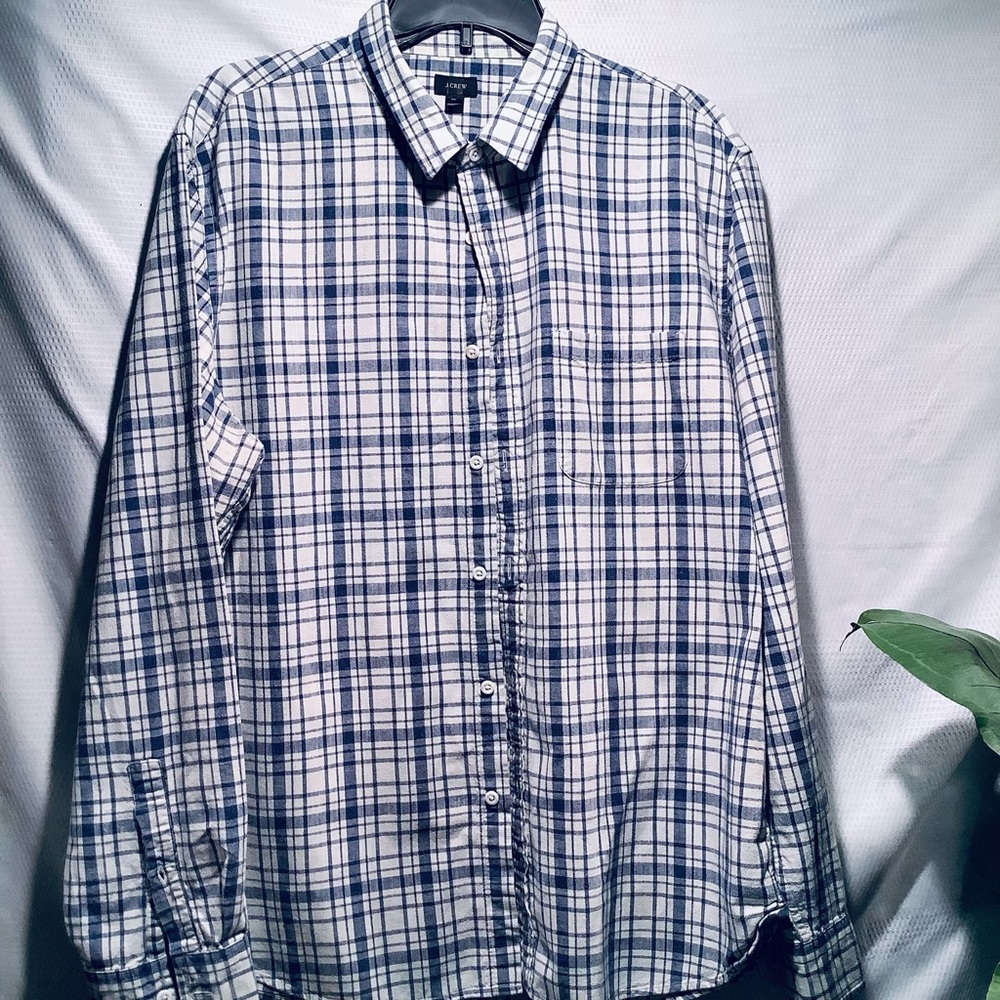 J. Crew, Blue and White, XL, good condition